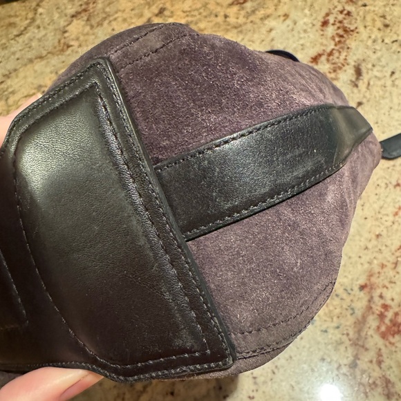 Coach Vintage Suede Hobo Shoulder Bag With Leather Trim In Dark Brown - Picture 6 of 13